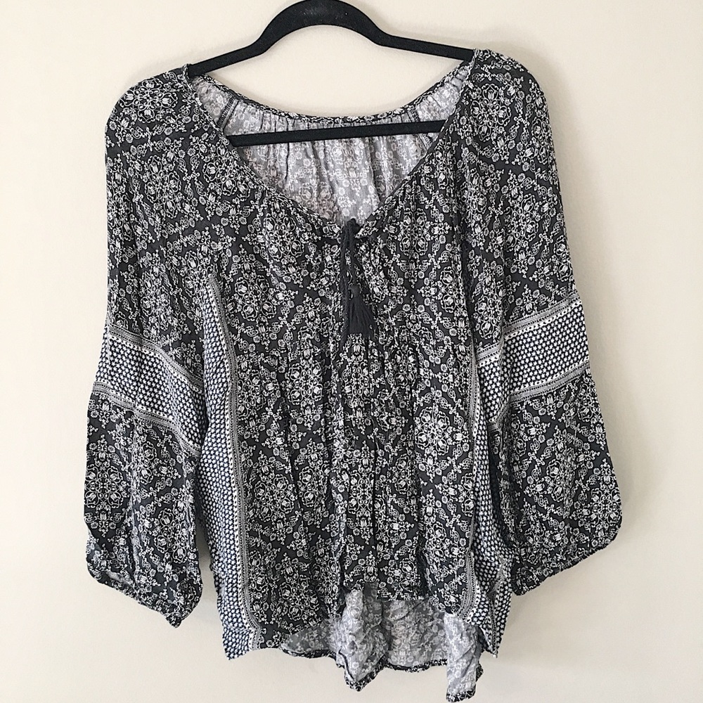 Floral peasant style shirt